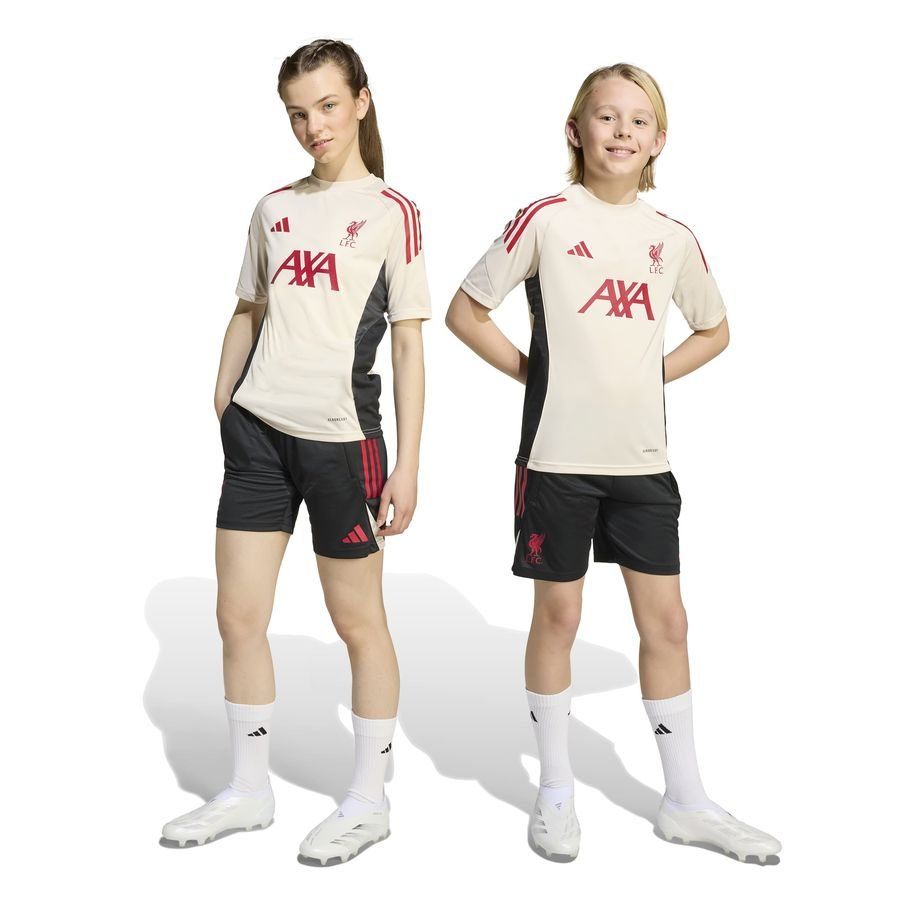 Liverpool Training T-Shirt Tiro 25 - Wonder White/Strawberry Red/Black Kids-SoccerKits Hub | Buy Soccer Jerseys Online